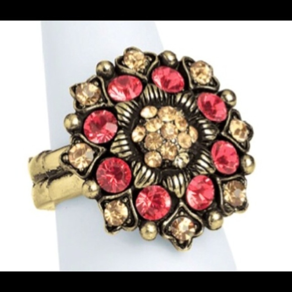 Nwot Cookie Lee Adjustable Genuine Crystal Ring